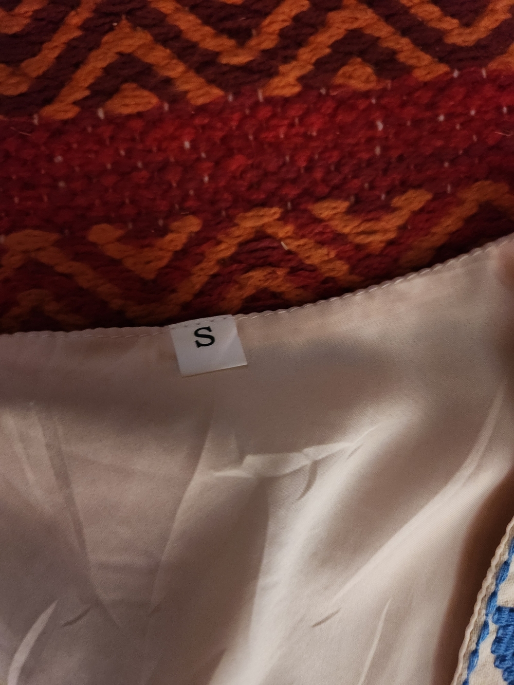 Embroidered Floral Cream & Blue Vest - Women's Jacket - Picture 4 of 7